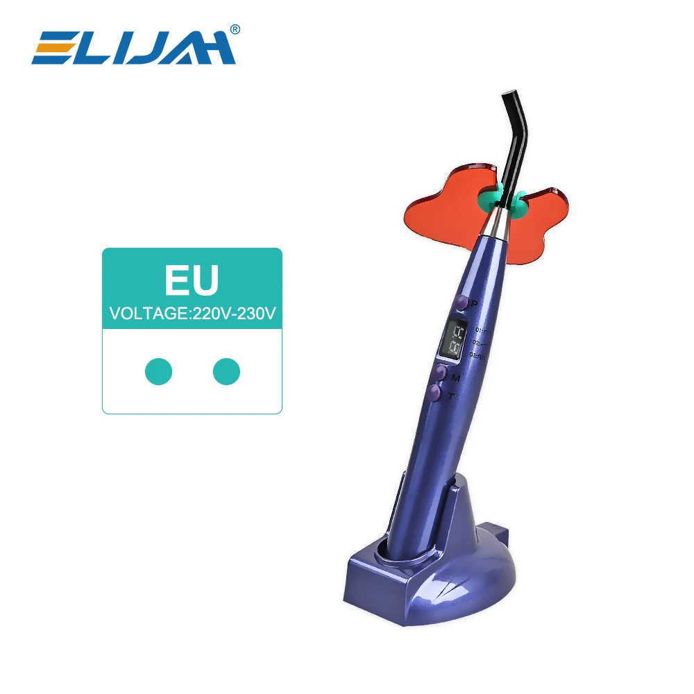 ELIJAH Dental Draadloos uithardingslicht Hars Stolling 5W≥1200mw/c ㎡   440-480 nm golflength-uithardingsmachine met LED-scherm