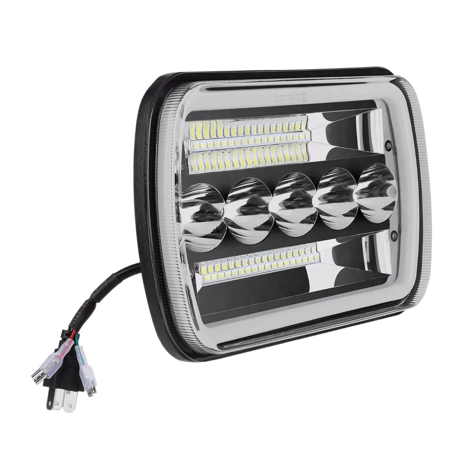 

5X7 дюймов 7X6 дюймов светодиодная фара Hi-Lo Beam Halo DRL для XJ Wrangler YJ