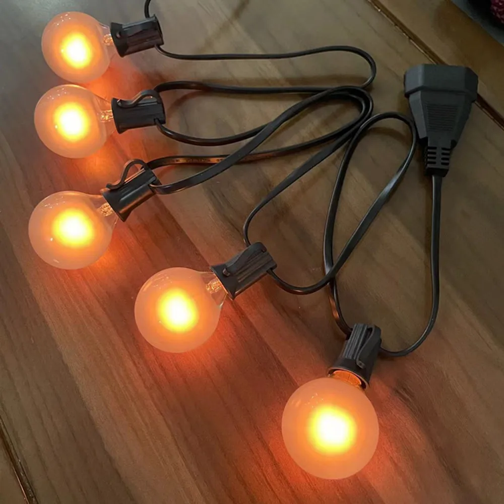 8M 25X G40 Globe String Lights with Milky Bulbs Connectable Backyard Patio Lights Decorative Outdoor Garland Home Wedding Party