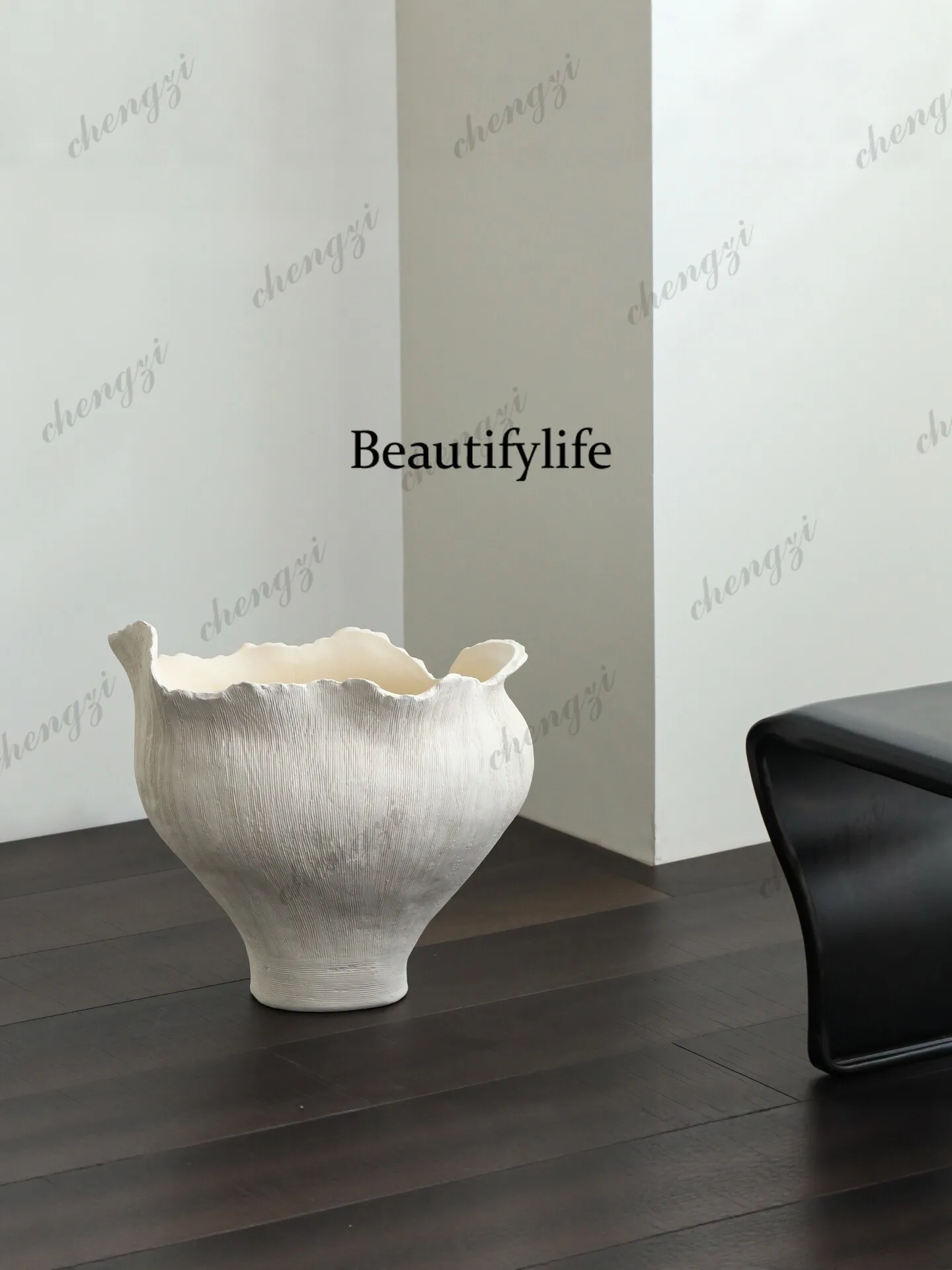 Wabi Sand Wind Jingdezhen Ornament Entrance Living Room Decorative Flower Arrangement Ware Chinese Floor High-end Sense