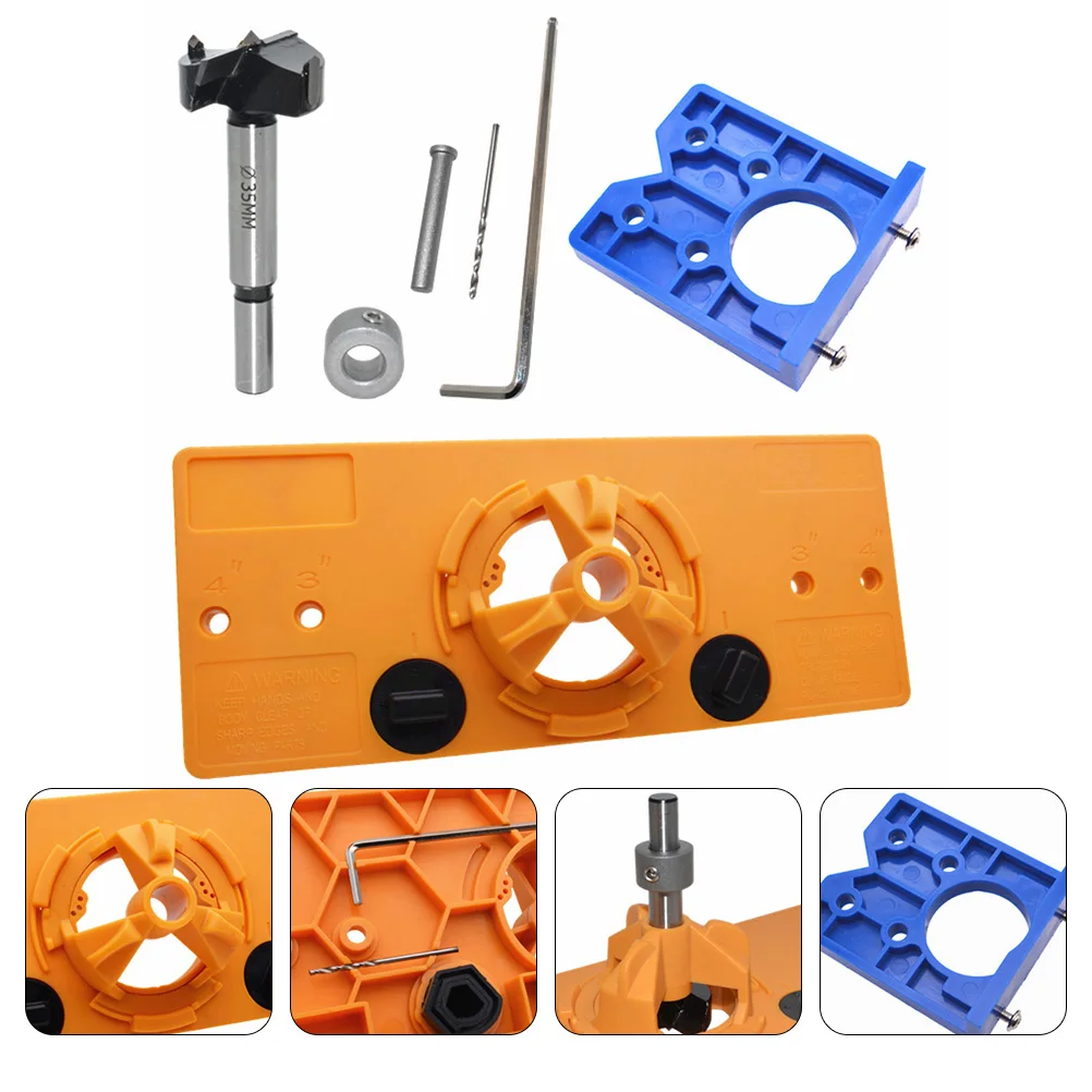 

Hinge Drilling Guide Locator 35mm Concealed Mark Straight Hole Punch Woodworking Tool Set Cabinet Positioner DIY Hinge Jig Drill
