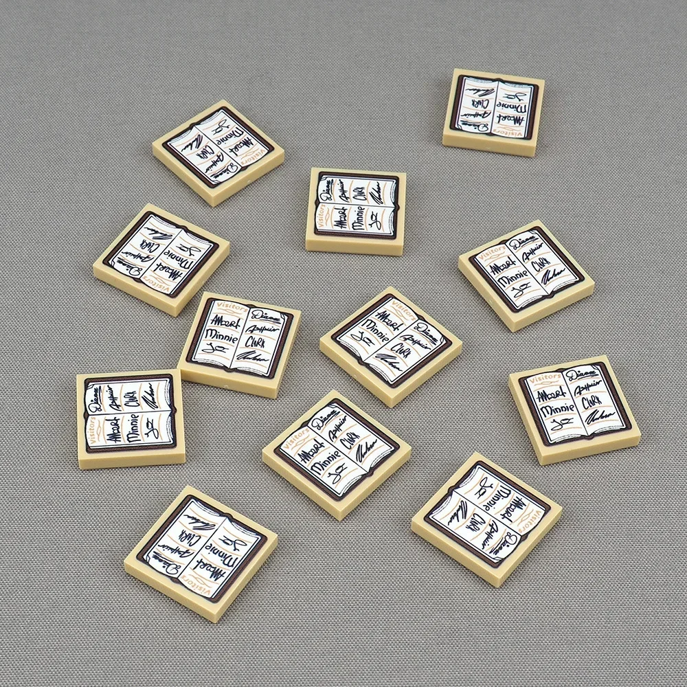 MOC 10PCS 3068pb1887 Besucher Unterschrift Gedruckt Muster Bausteine Haus Schloss Bord Ziegel Partikel Spielzeug Kinder Kind Geschenk