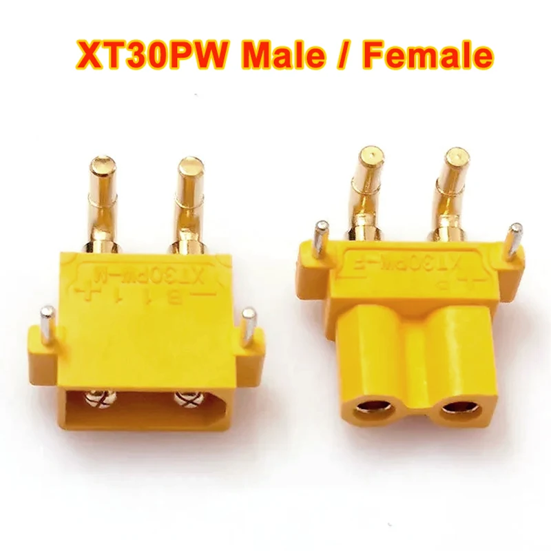 1PCS XT30PW Male Female Plug PCB Board Connector Right Angle Banana Head Battery Adapter for Model Airplane DIY RC Parts
