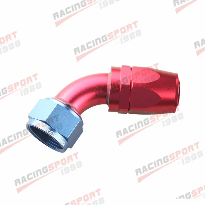 20AN AN20 45 Degree /90 Degree Swivel Hose End Fitting Adaptor Aluminum Black/Red-Blue