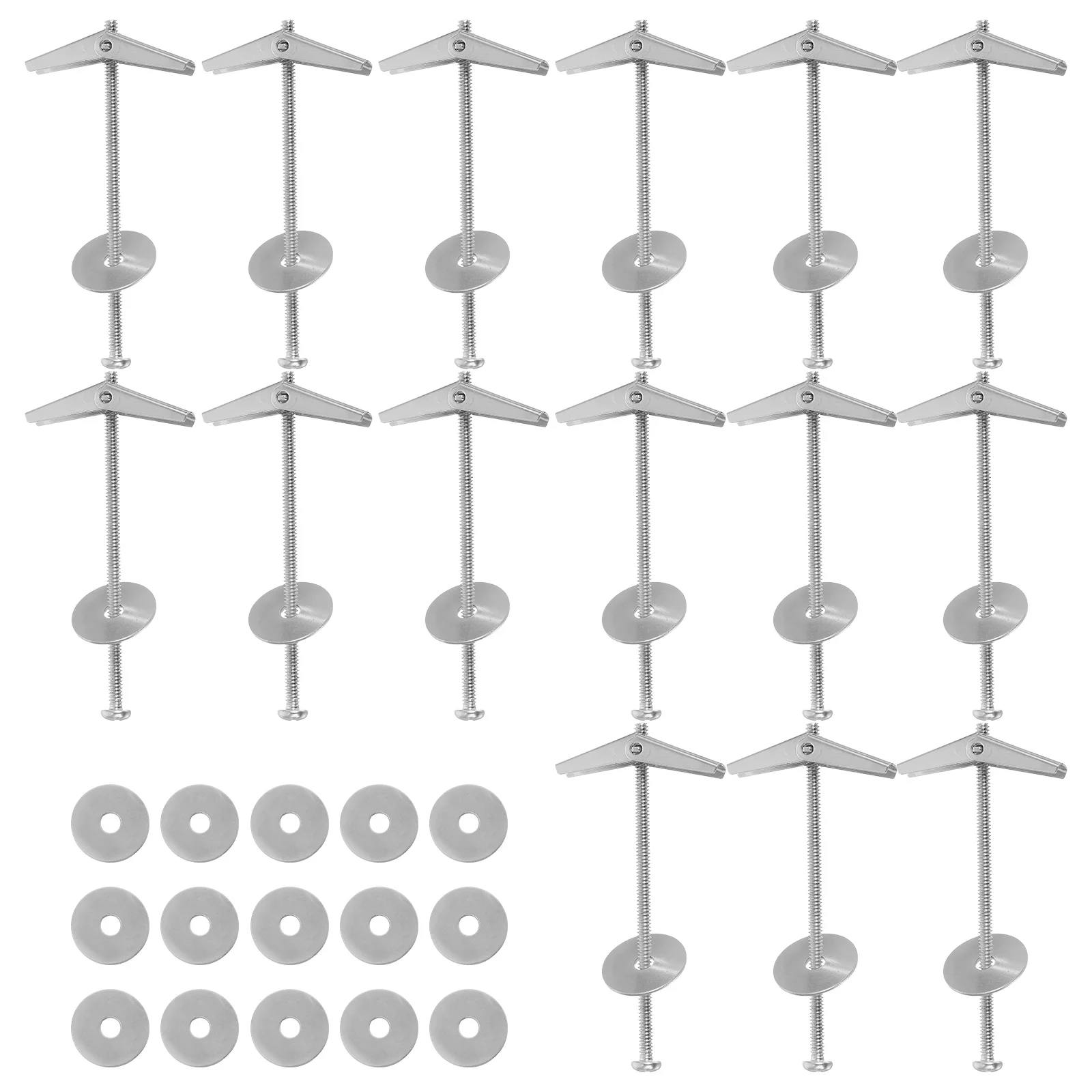 

15Sets Iron Aircraft Orchid Clip Carbon Steel Toggle Bolts Hollow Wall Anchors Drywall Repair Kit HeavyDuty Butterfly Anchors