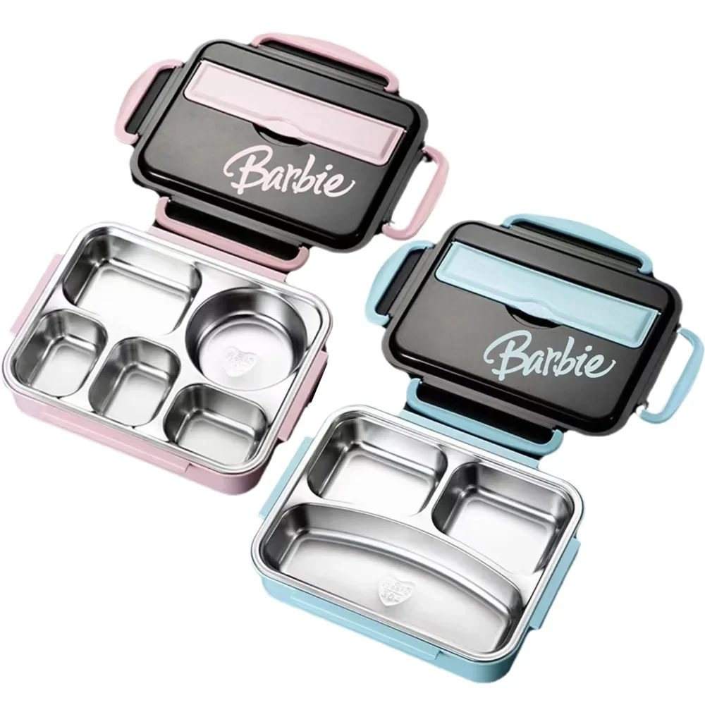 

Barbie 304 Stainless Steel Insulation Lunch Box Anime Kawaii Children's Portable Fruit Food Lunch Box in Student Canteen Gifts