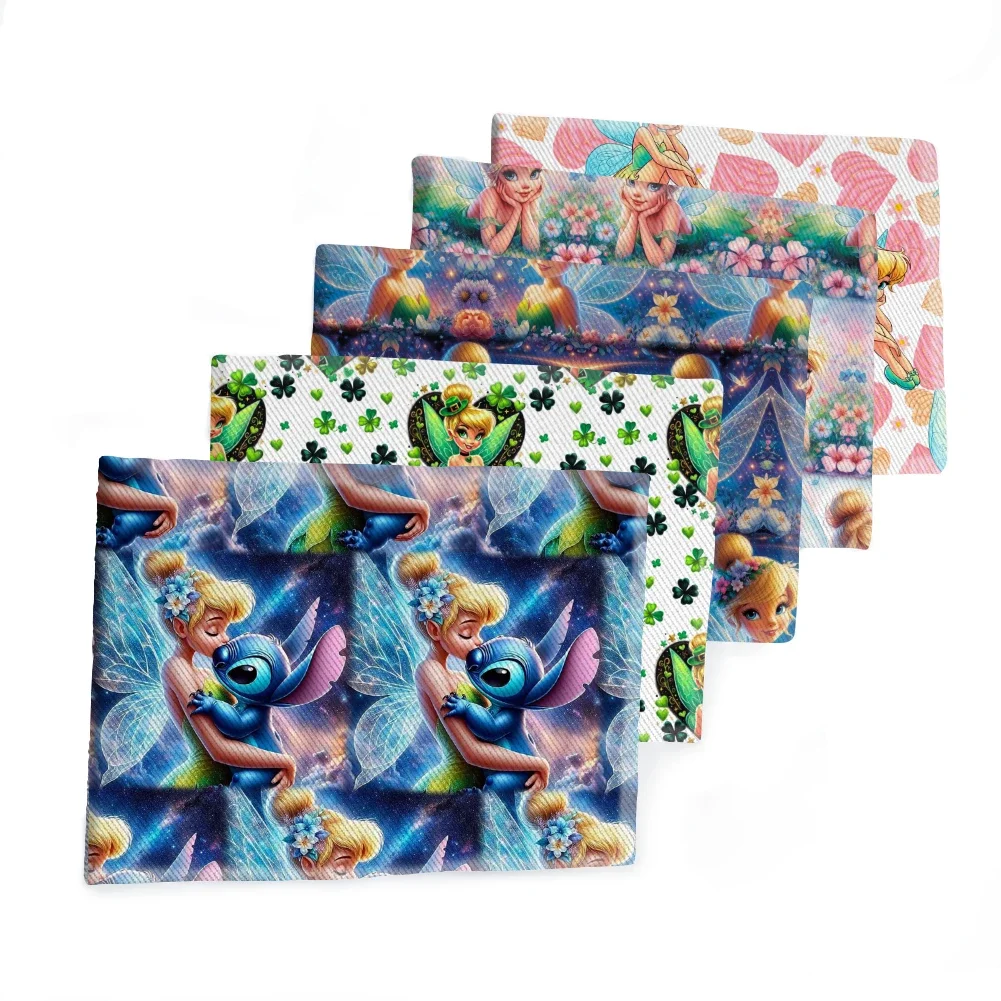 MINIS Disney Cartoon Princess Tinker Bell Pattern Printed Twill Fabric for Patchwork Quilting Fabrics