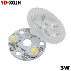 10 sztuk 3 W 32nm wysokiej mocy LED PCB obiektyw z 1 W chipy zainstalowany płyta aluminiowa dla światła żarówki, śledzenie światła diody led DIY akcesoria