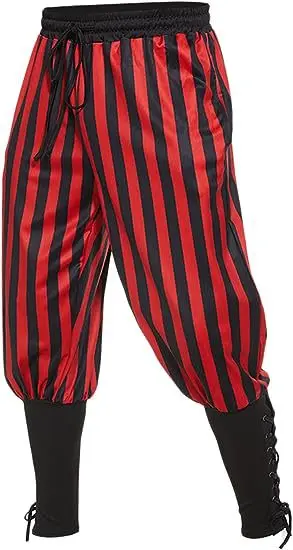 Pantaloni da uomo rinascimentale medievale Costume da cavaliere pirata misto cotone traspirante pantaloni vichinghi larghi Casual pantaloni Streetwear