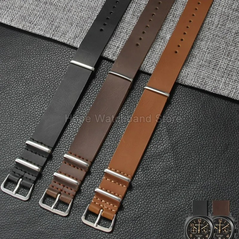 Convex Interface 18 20 22mm Wear-Resistant Durable Watch Bracelet for Longines Tudor HUAWEI SAMSUNG CK Omega PU Leather Strap