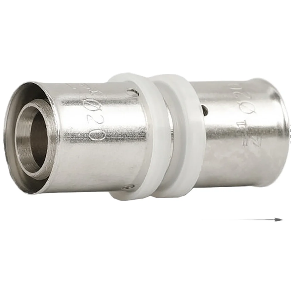 Brass Press Fitting For PEX Aluminum Pipe Underfloor Heating System Direct Connector With EPDM-O-Ring And Stainless Steel Sleeve