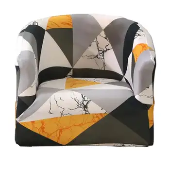 Pružné měkké sametové potahy na vanové židle, odnímatelný chránič nábytku, pratelné, s potiskem modrých listů 10 nejlepší prodej sametové potahy na židle - №6