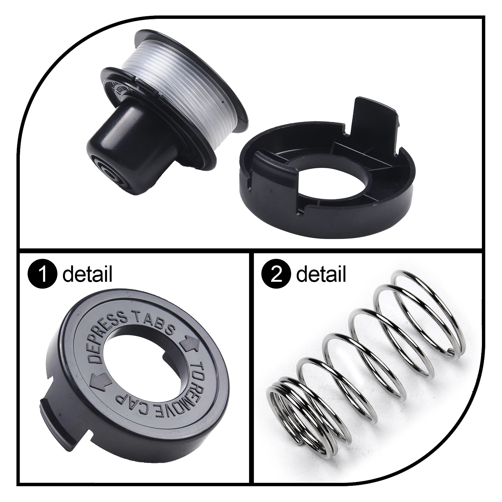 1 Pc Trimmer Replacement Spool With Bump Cap ABS Nylon Garden-Power Tools Accessory For Black Decker A6226 GL250 GL310 GL360