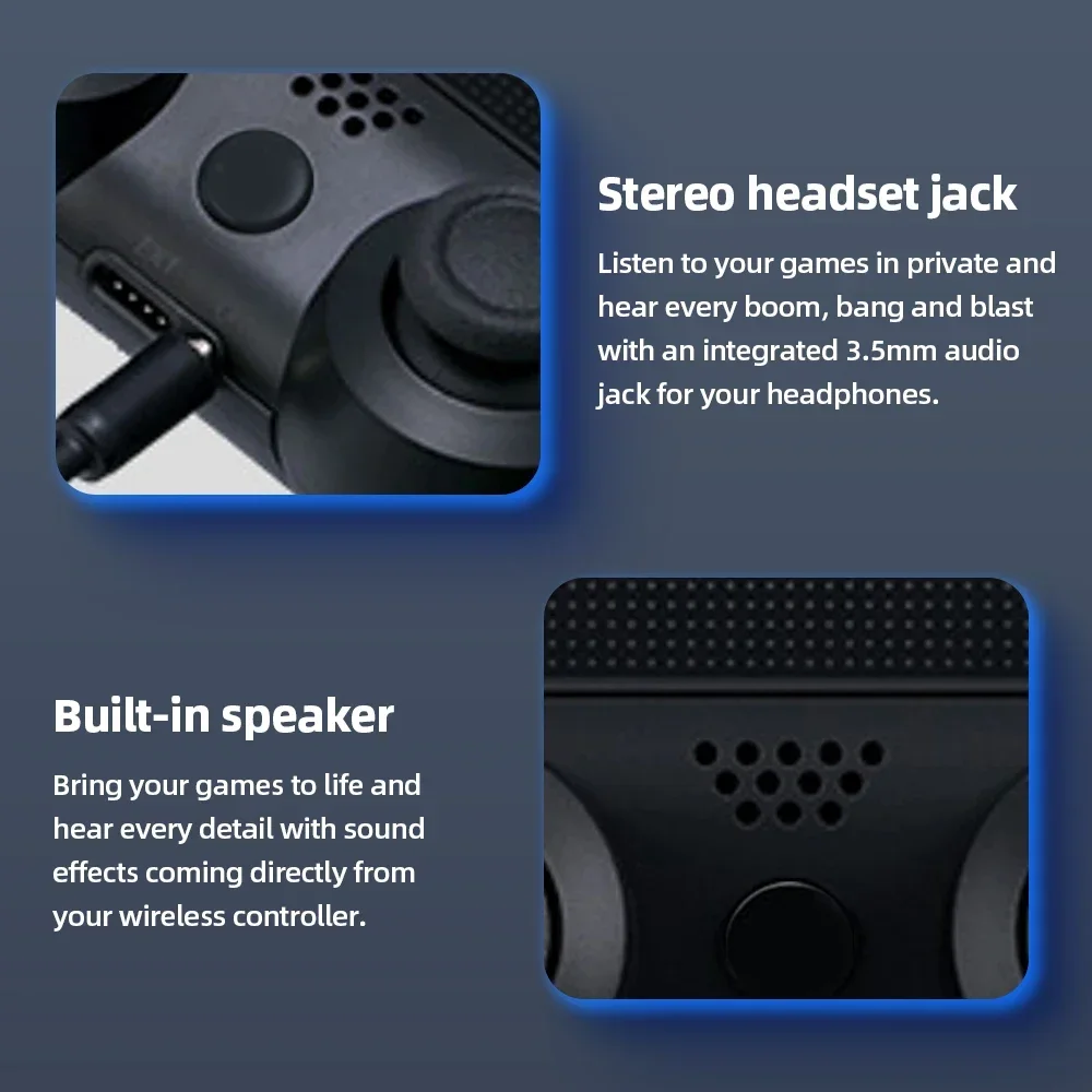 Wireless Game Controller For PS 4/Slim/Pro Console Computer PC Bluetooth Gamepad 6-axis Gyroscope Dual Vibratio（No retail box