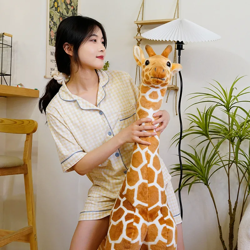 140cm enorme girafas brinquedo de pelúcia bonito real vida girafa bonecas recheadas simulação animal macio brinquedo do bebê presentes decoração do quarto das crianças