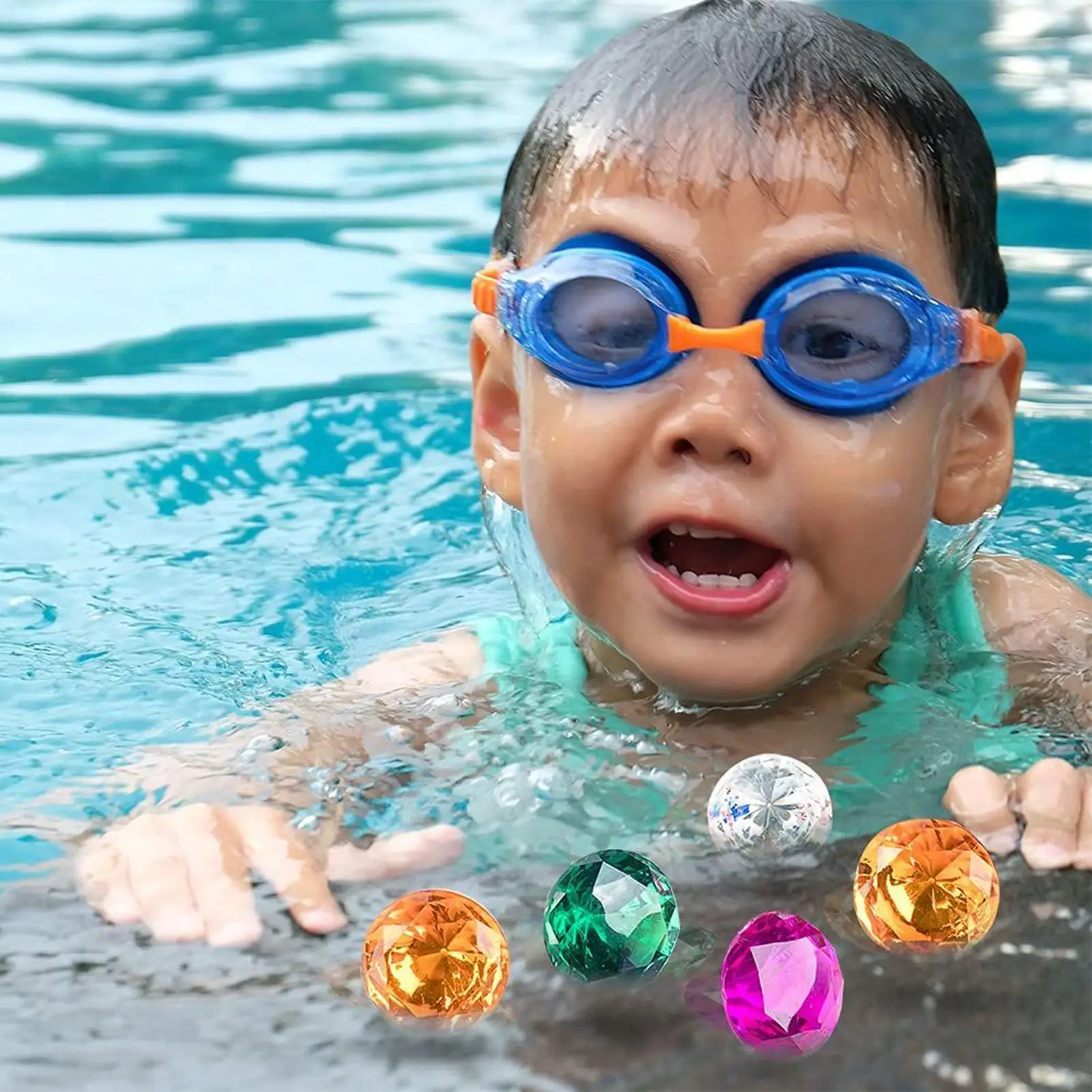 ダイビングジェムプールおもちゃ、スパークリングプールダイビングジュエル、水遊びトレーニングジェムダイブスローおもちゃ、ティーン、男の子、女の子、子供向け