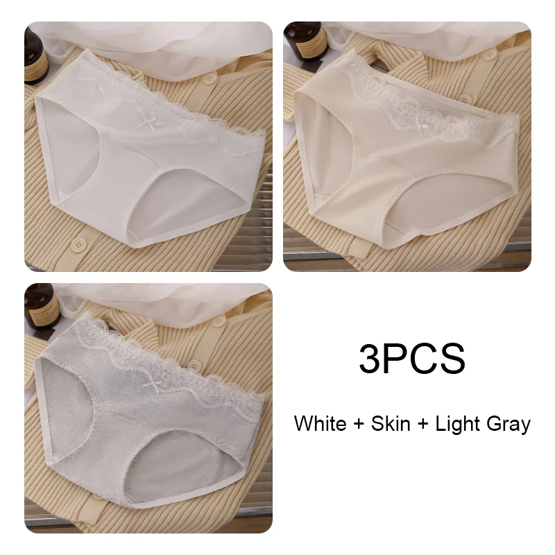 Women's Panties Set Pack Fashion Women's Cotton Briefs Underwear Lingerie Sexy Lace Triangular Underpants Seamless Intimates