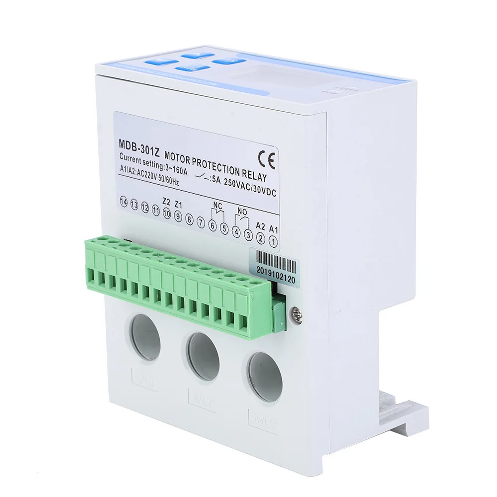 AC220V 3-160A حامي المحرك المتكامل 3-Phase الرقمية الزائدة الحالية المرحلة فشل الزائد/تحت الحماية #3