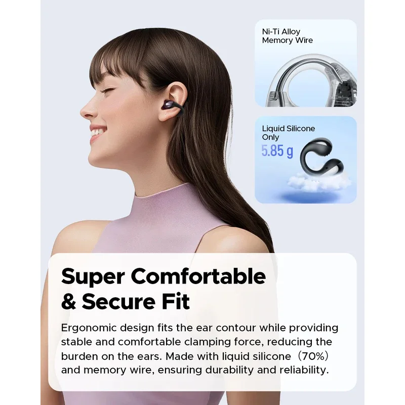 New Wireless Headset Bluetooth 5.4 Earplug Earphone PearlClip Pro Supports AI ENC clear Call Multipoint Connection And IPX5. image 6