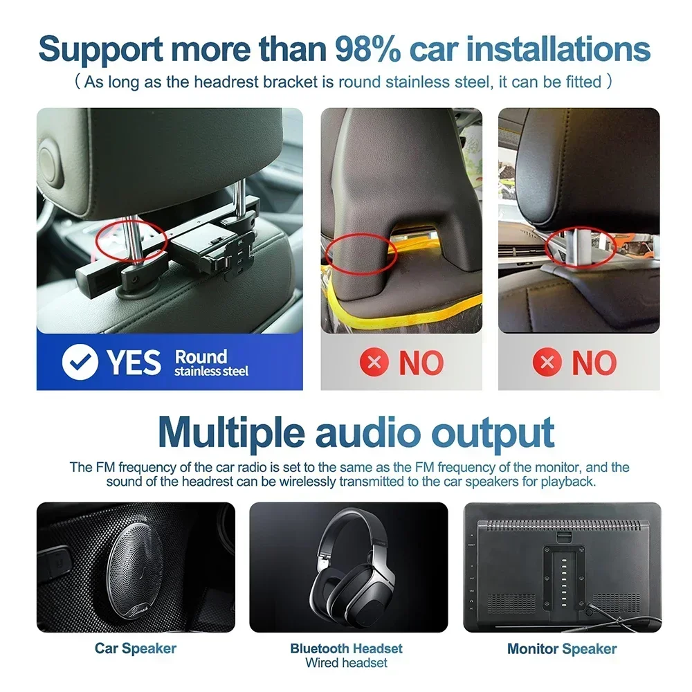 Original nagelneu! 13,3 Zoll Universal Smart TV Einheit Auto Kopfstütze Radio Android 8 Core 2 + 32G Rücksitz Unterhaltung