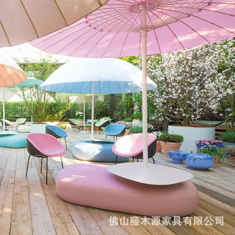 Villa Garden Terrace B & B Sales Department Creative Parasol Designer Semicircular Parasol