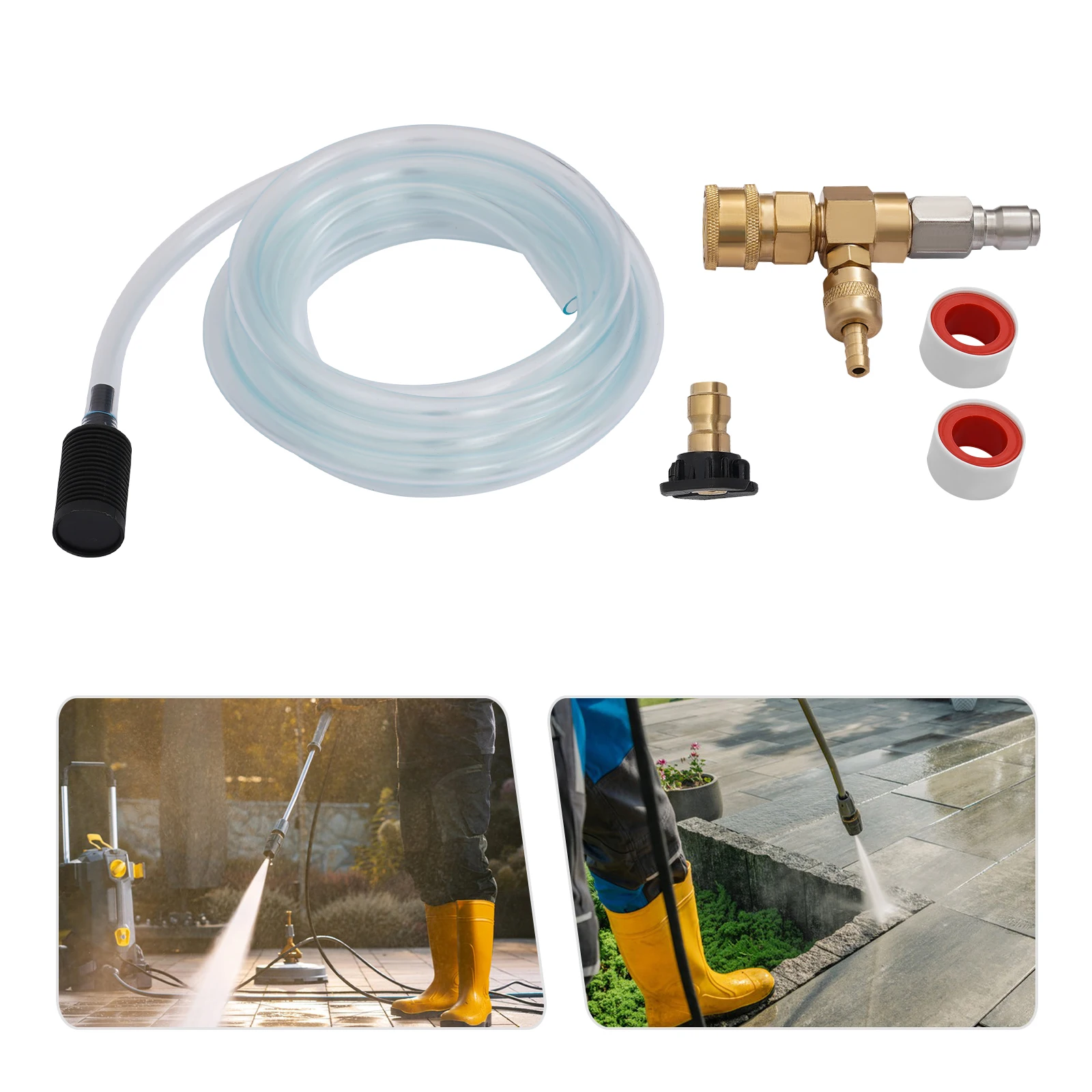 4000PSI طقم حاقن كيميائي فنتوري الأسمدة التلقائية الدفيئة الري المناسب ث/10ft خرطوم فوهة الصابون تصفية #5