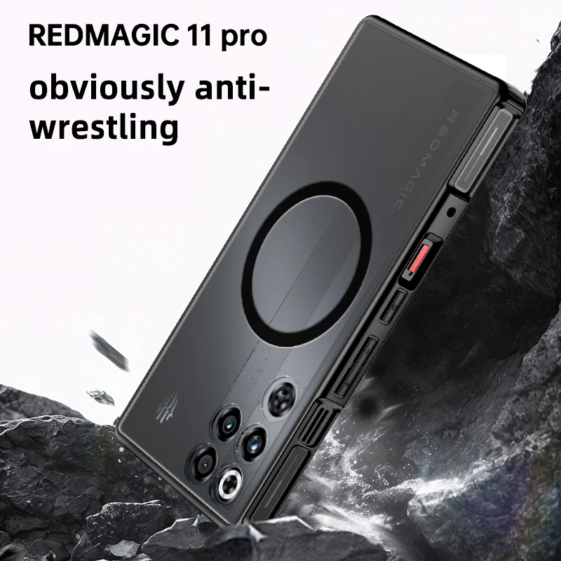 حافظة لهاتف ZTE Nubia Red Magic 11 Pro Plus موضة جديدة متجمدة مدمجة غطاء مغناطيسي مضاد للسقوط لهاتف Red Magic11 Pro Funda