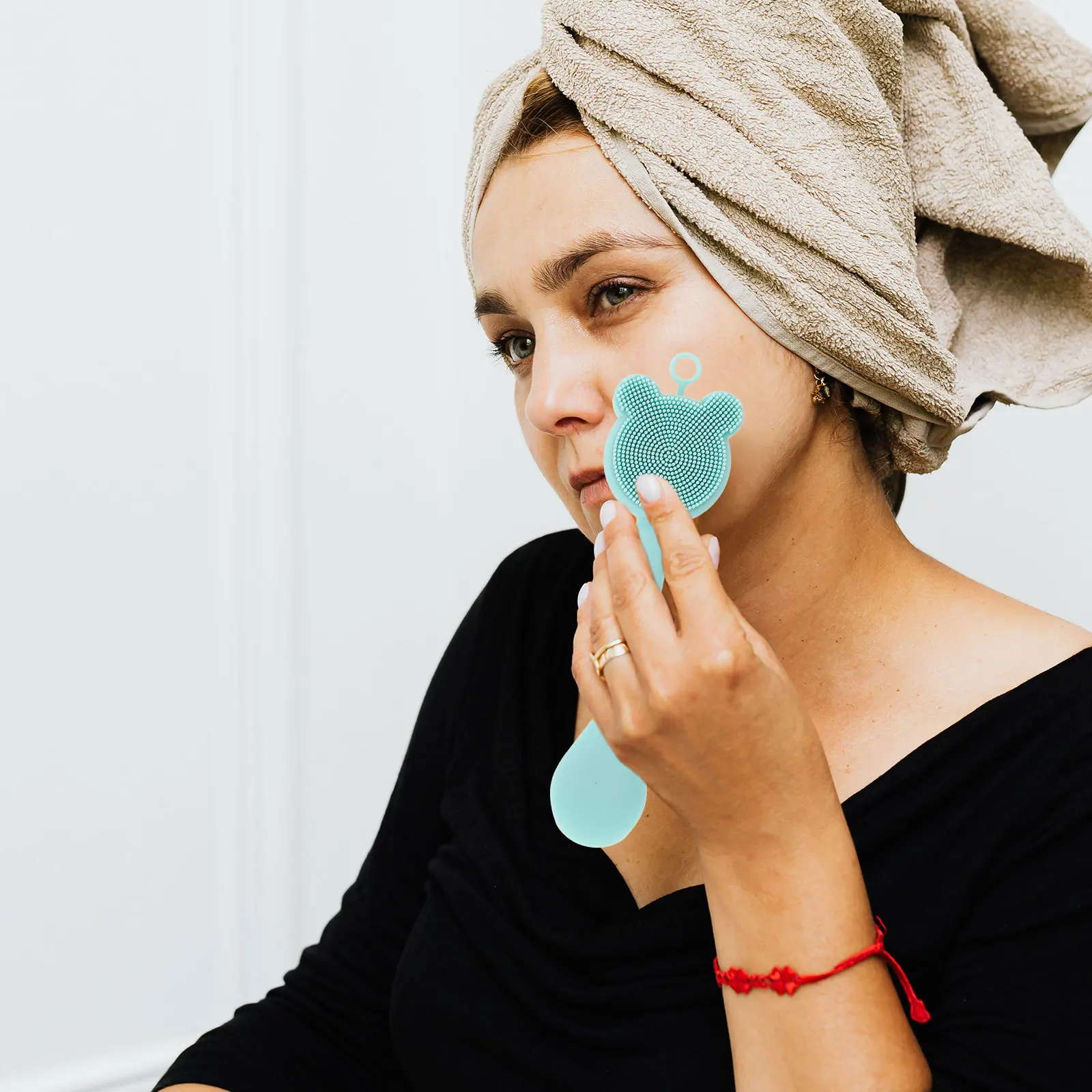 2 個のシリコーン洗顔ブラシダブルエンドソフトフェイスマスクアプリケータースクラバー洗顔ディープクリーニングスキンスムーズ