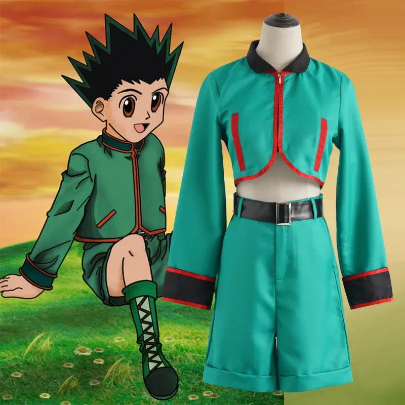 Anime Hunter X Hunter GON FREECSS Cosplay Costume Sets Green Outfits Full Suit Halloween Carnival party Uniform Costumes Unisex