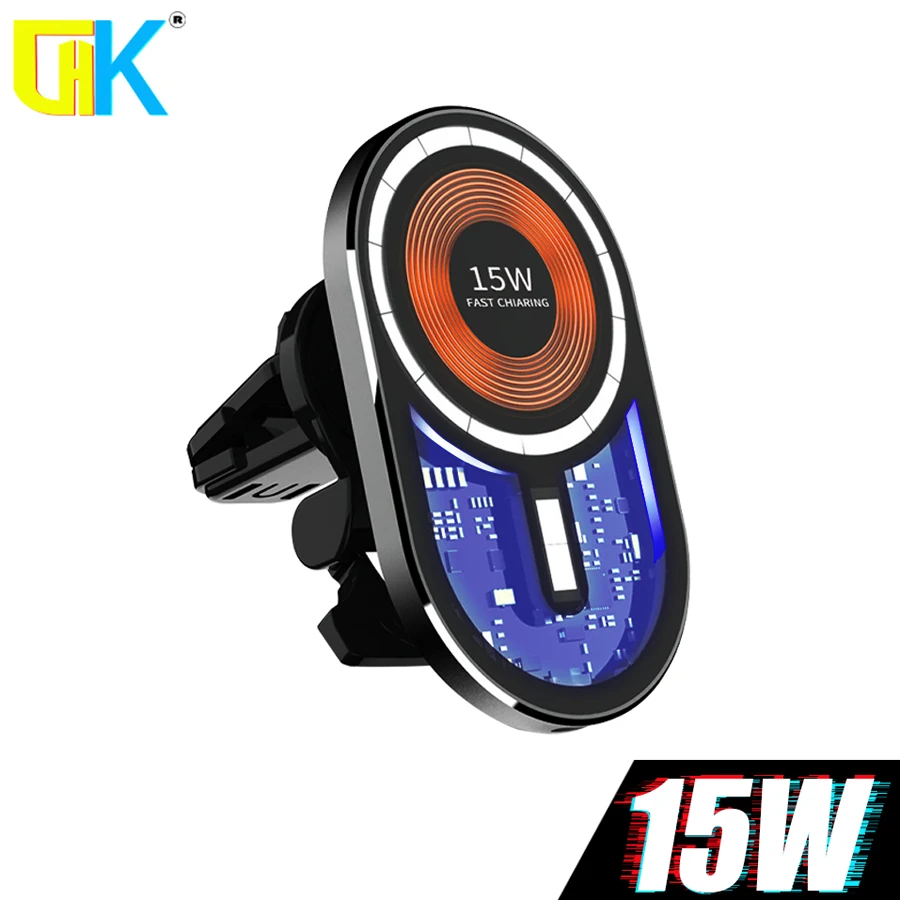 15W Car Magnetic Wireless Charger for iPhone 13 12 Pro Max Wireless Charging Car Charger Phone Holder for Tesla HYUNDAI CITROEN