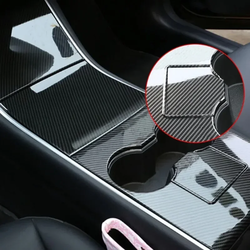 Central Control Panel Protective Patch for Tesla Model 3 Y 2017-2020 ABS Carbon Fiber Decorative Shell Stickers Car Accessories
