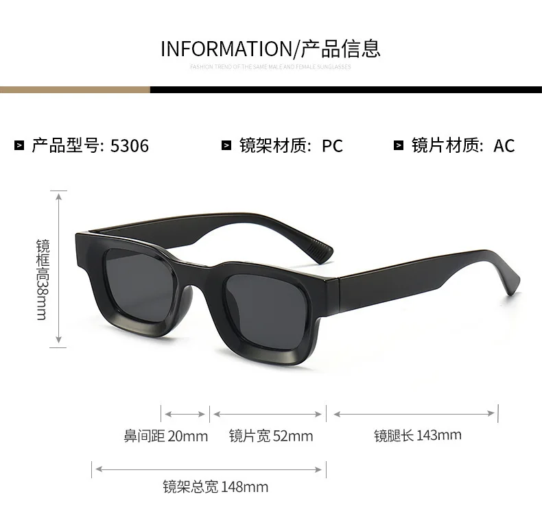 Kleine Rechteck Sonnenbrille Frauen Männer Vintage Marke Designer Platz Luxus Sonnenbrille Shades Weibliche Camber Konkaven Sonnenbrille – Detail 3