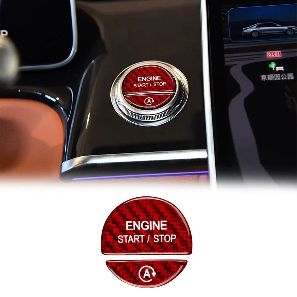 Carbon Fiber Ignition Switch Sticker Designed for Mercedes C Class and S Class 2022 through 2025 Left Hand Drive Vehicles