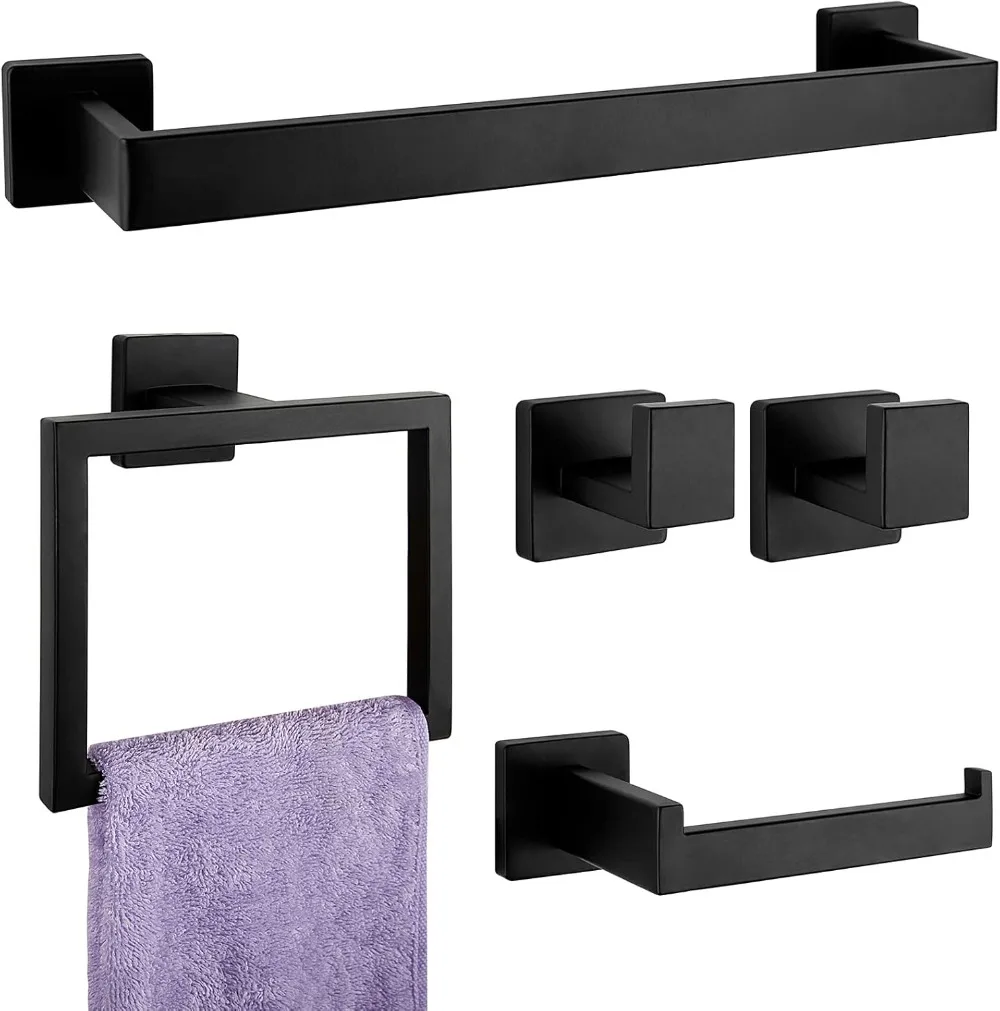 5-pieces-matte-black-bathroom-hardware-accessories-set