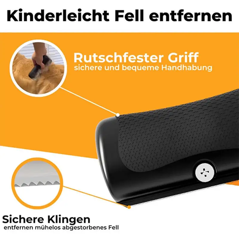 Professionelle Entfilzungs- und Pflegebürste für Haustiere, multifunktionales ergonomisches Werkzeug zur Entfernung von Hundehaaren für die tägliche Pflege und Haarreinigung von Katzen und Hunden. – Detail 5