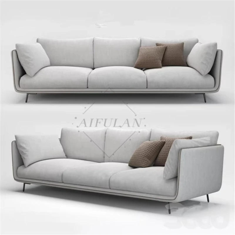 أرائك غرفة المعيشة الجمالية البسيطة باللون البيج القابلة للإزالة أرائك غرفة المعيشة الفردية الناعمة بدون عظم أثاث الاسترخاء Poltrona #3