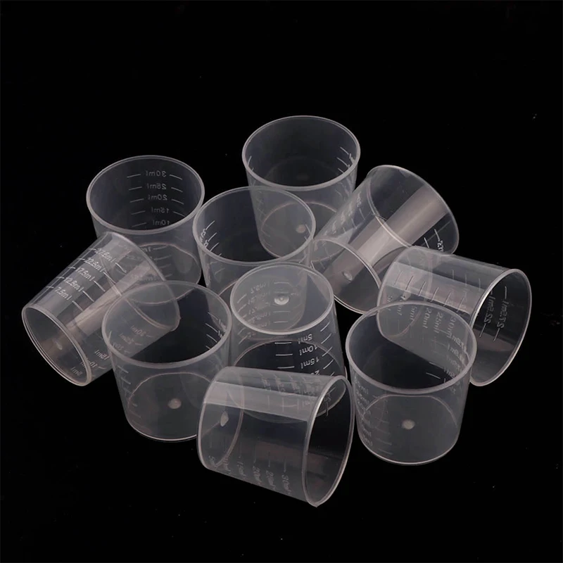 20Pcs 30Ml Plastic Graduated Cups Graduated Cups Transparent Liquid Containers For Kitchen Measuring Tools