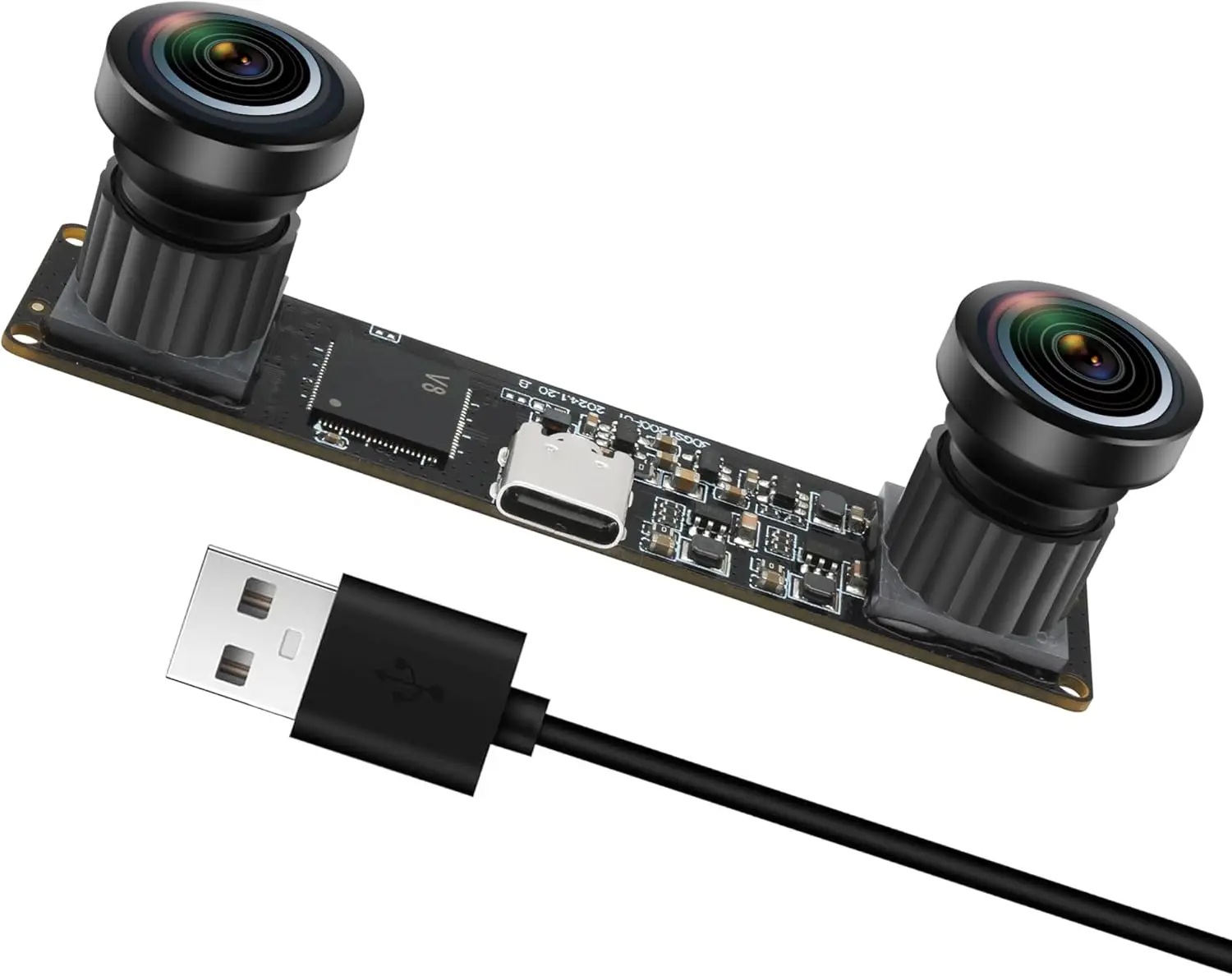 1200P 60fps Stereo USB Camera Module Global Shutter Webcam 600P 120FPS High Speed Lightburn Camera with 112° Wide Angle Lens