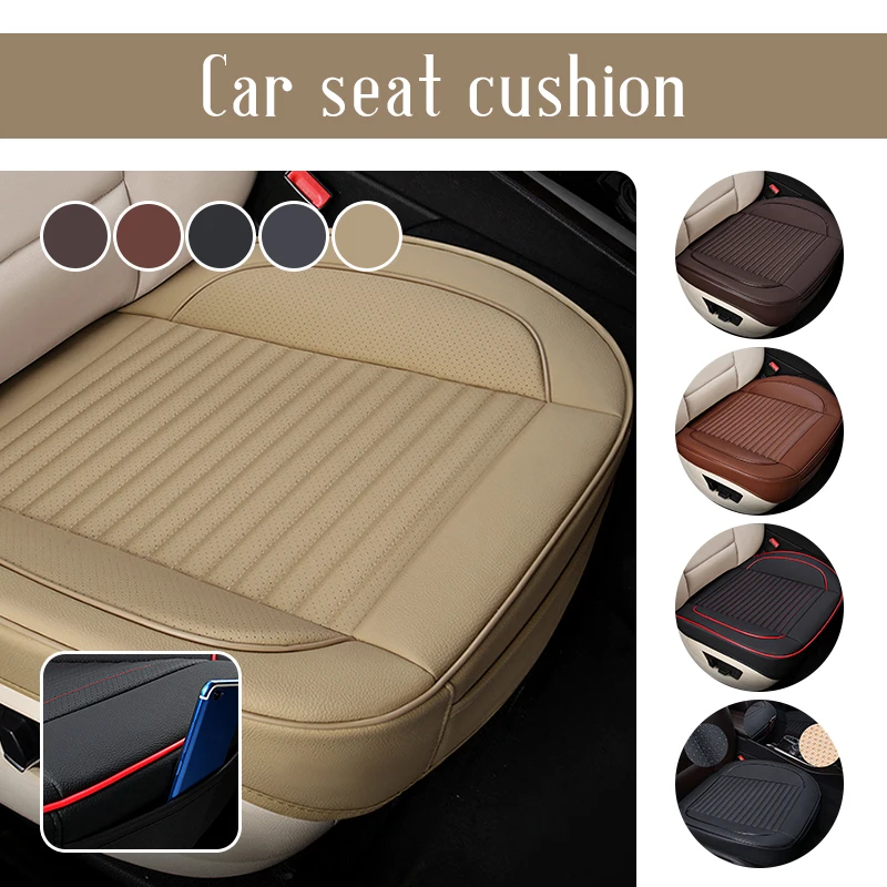 

Comfortable Breathable PU Leather Car Seat Cover Front Single Seat Cushion Protector Four Seasons Universal Auto Accessories