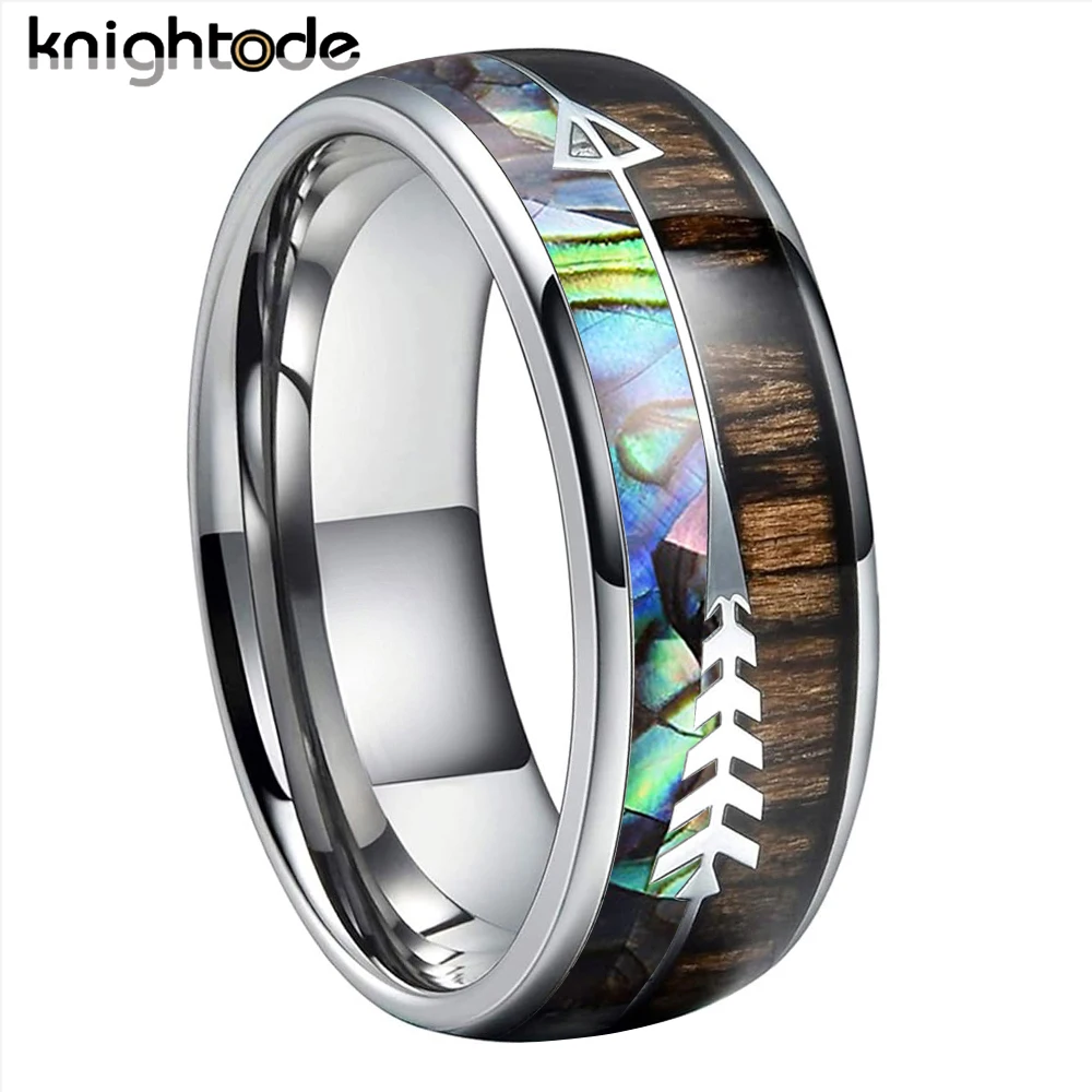 

﻿ Вольфрамовые обручальные кольца 8 мм с инкрустацией из зебрового дерева, рога оленя и перламутра, в стиле викингов, для охоты, для мужчин и женщин, комфортная посадка