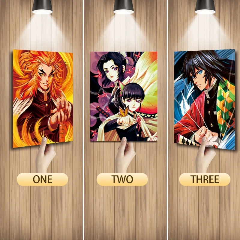 Rengoku Kyoujurou Kochou Shinobu Tsuyuri Kanawo Tomioka Giyuu 3D Poster Demon Slayer Wall Art Anime Painting Home Decor Gift Toy