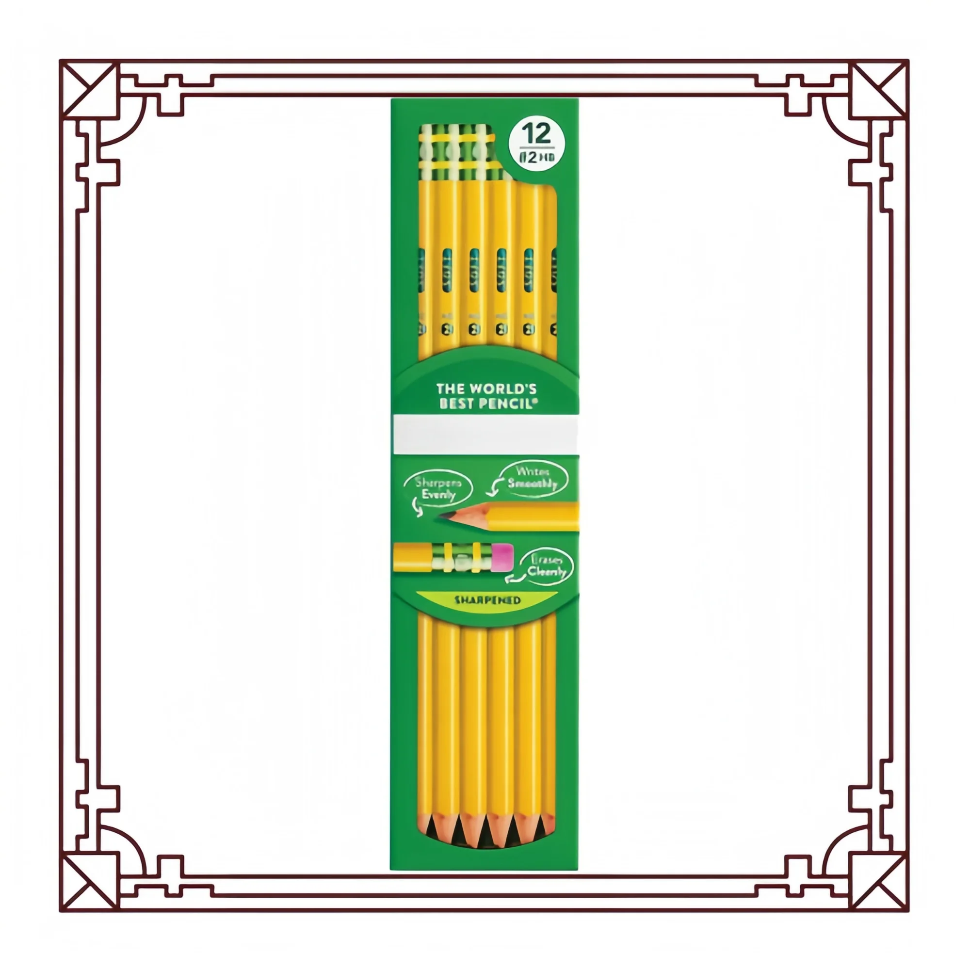 

Pre-sharpened 2HB Wooden Pencils, 12-Pack Yellow Soft for School & Office Supplies