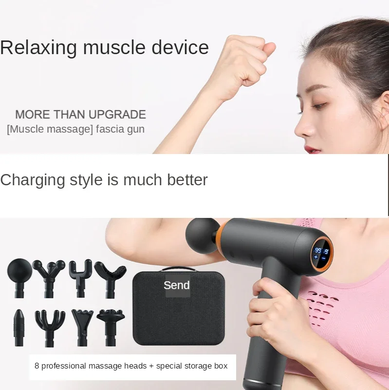 Vibrate Muscles Deep Massage Fascia Gun Muscle Relaxation Massager Fitness Equipment Massager Gun Ems Portable Fitness Equipment