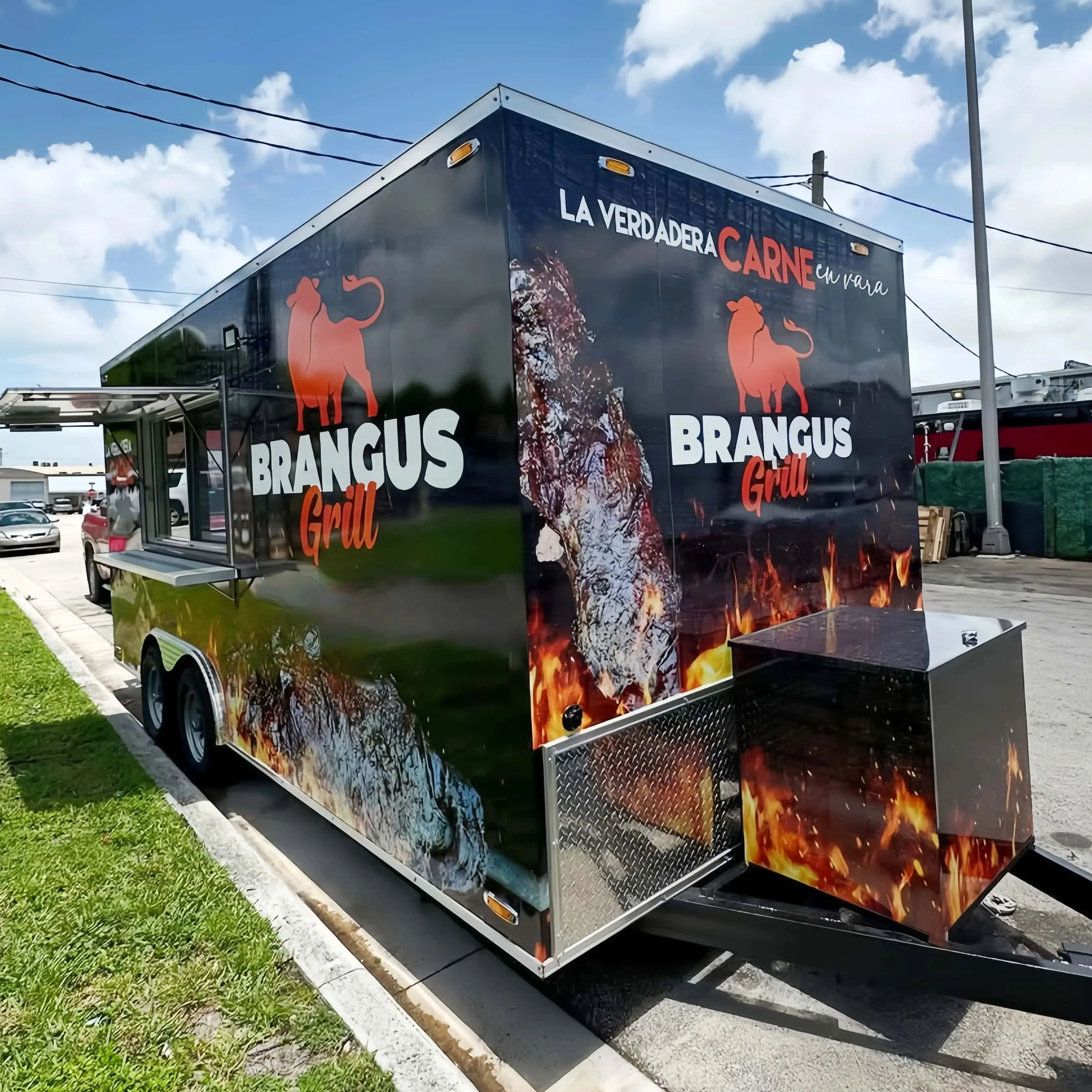 

Portable Food Truck Trailer Outdoor Mobile Coffee Milk Beverage Cart Fried Chicken Off-road Camper Trailer