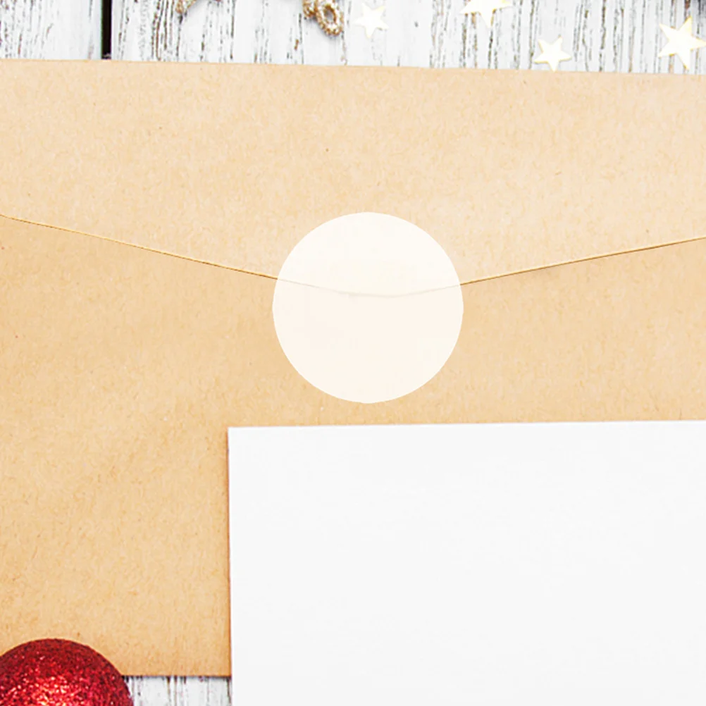 2 Rolls Clear Transparent Round Sealing Stickers Adhesive Packaging Label Stickers for Gift Wrapping Party Clear Round Sticker