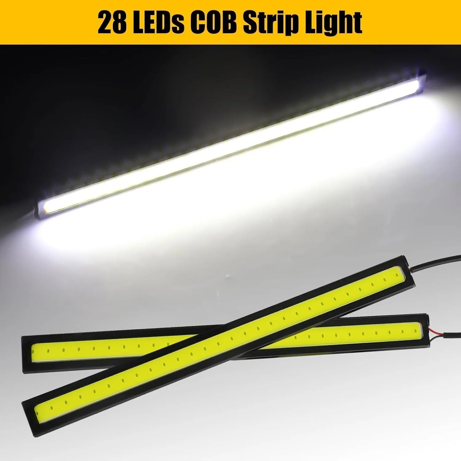 LED Interior Light Bar, 12V Waterproof 28 LEDs COB Strip Light Super Bright Lights for Truck Boat Bike RV, White