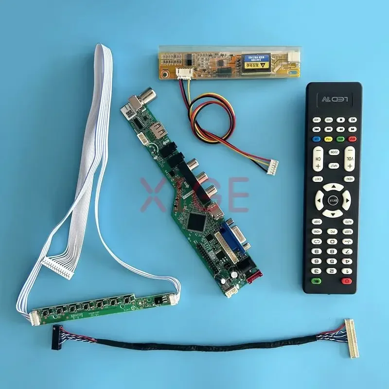 

For N141X7 N141XA N141XB N141XC Controller Driver Board LCD Display 1024*768 TV Analog 30-Pin LVDS AV+HDMI+VGA+IR+USB 1CCFL Kit