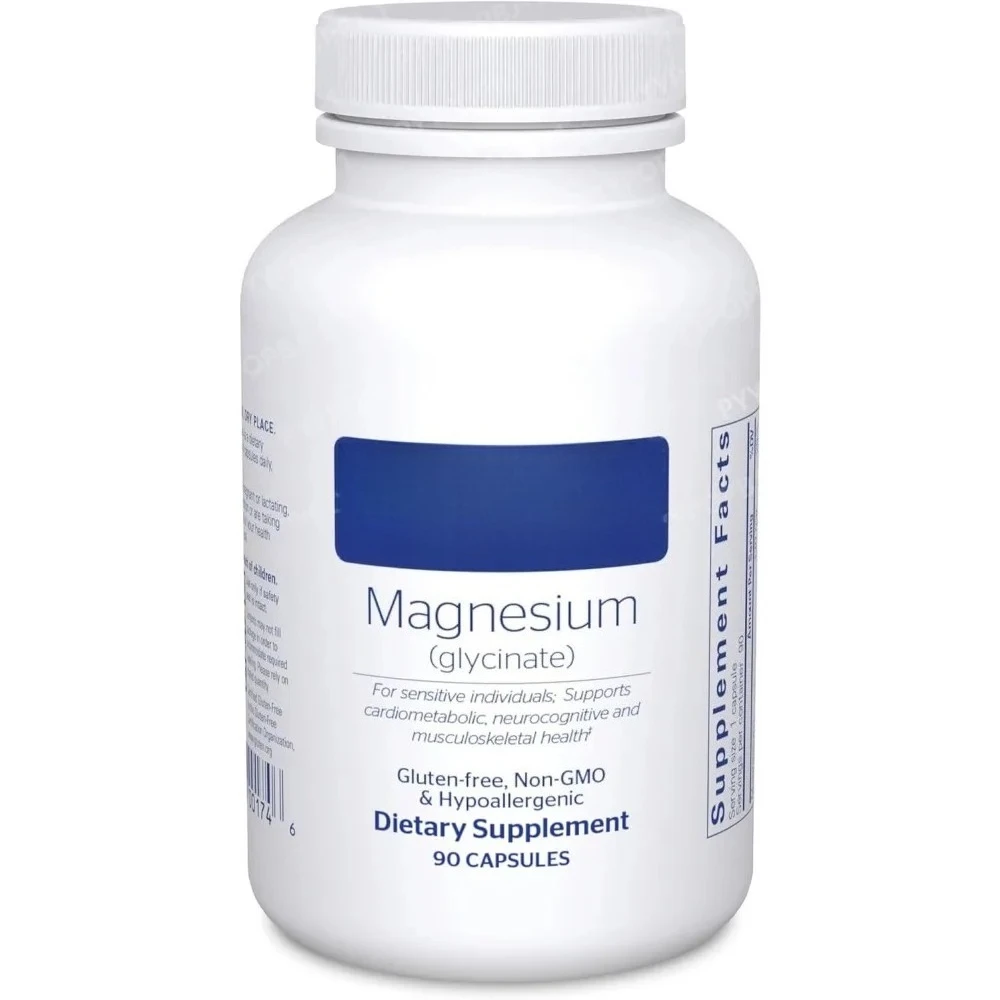 Suplemento de Glicinato de Magnesio para el Alivio del Estrés, Sueño, Salud del Corazón, Nervios, Músculos, Metabolismo, 90 Cápsulas