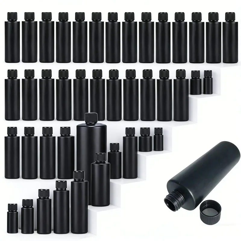 

10 шт. многоразовые 30-1000 мл пустые черные пластиковые бутылки из ПЭВП с завинчивающейся крышкой светозащитные контейнеры для DIY пигментный масляный клей