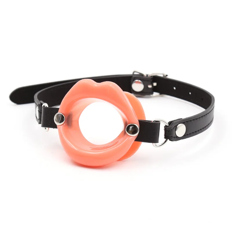 Fancy PU Leather Soft Silicone Open Mouth Gag Oral Fixation Restraint Harness Strap Slave BDSM Bondage Erotic Toy Sex Toy Couple